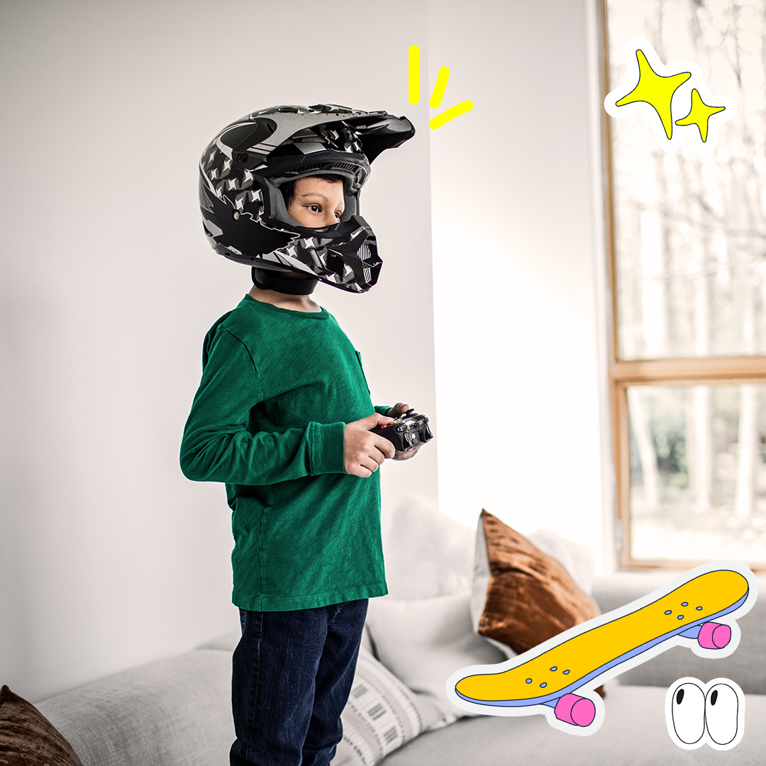Child playing a video game